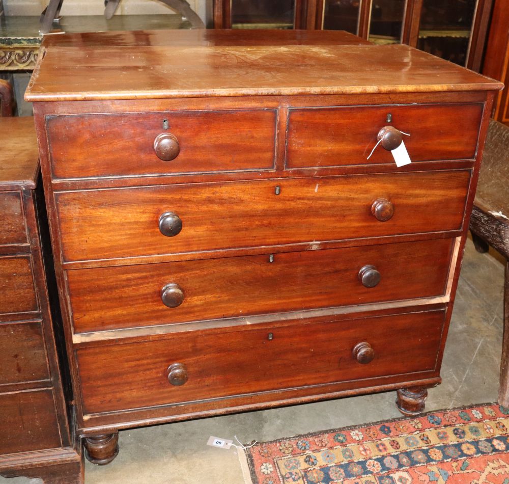 An early Victorian mahogany chest, W.106cm, D.50cm, H.104cm